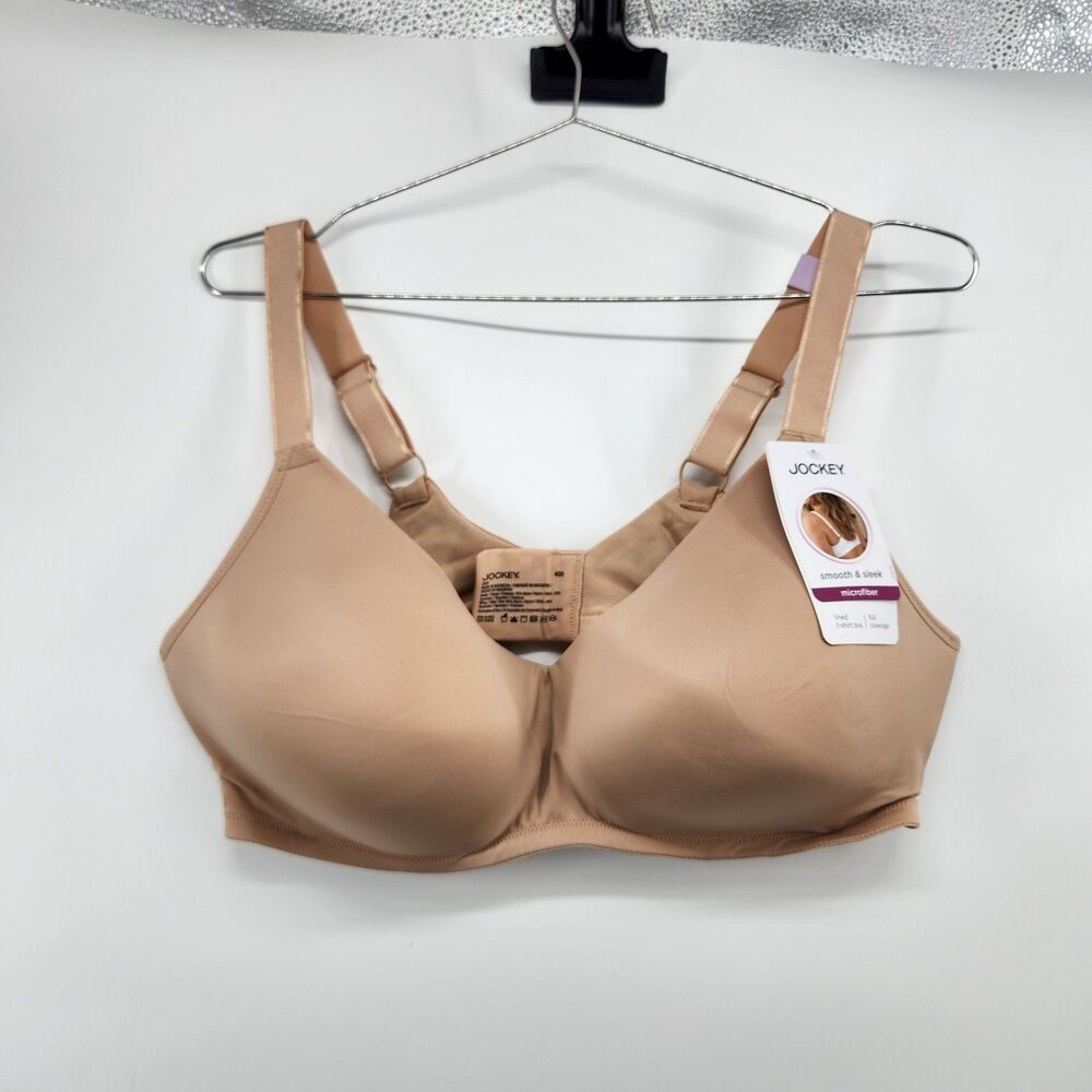 Jockey Women's 40D Beige Microfiber Lined T-Shirt Bra NWT Full Coverage